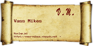 Vass Mikes névjegykártya